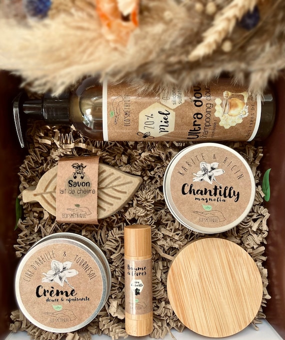 Natural Beauty Gift Set, Handmade Artisanal Cosmetics, Natural Soap, Honey Shampoo, Gift for Women, Birthday, Christmas
