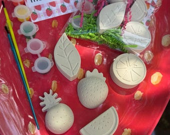 Peignez vos propres aimants de fruits | Kit d'activités créatives pour enfants, cadeau de fête