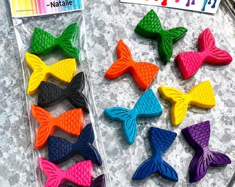 Crayons de couleur queue de sirène - Cadeaux pour enfants - Remplissage de sacs cadeaux - Gâterie sans bonbons