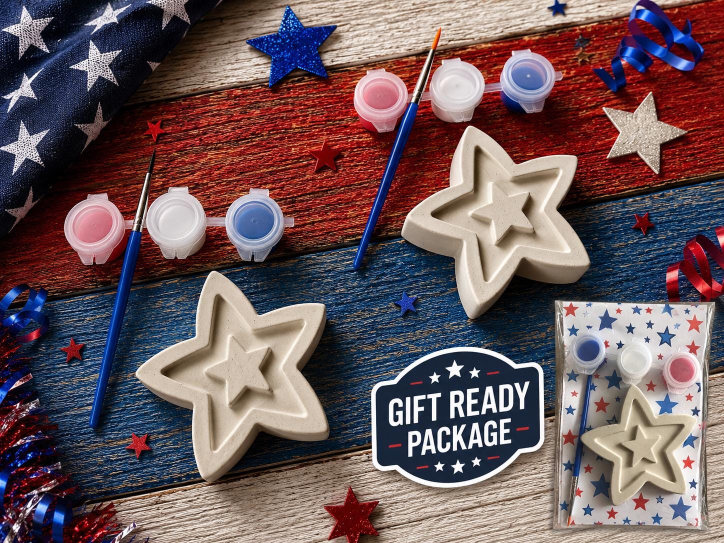 41 Easy Patriotic Crafts for Kids Even Parents Will Love 38 Patriotic Paint Star Kit Kids Craft Activity, 4th of July Party…