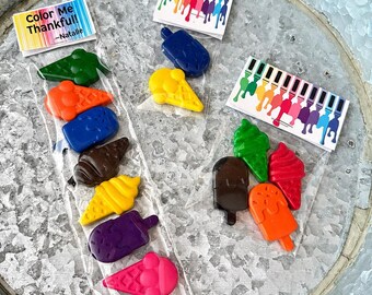 Crayons de couleur personnalisés pour cornet de crème glacée | Cadeau d'été, gâterie sans bonbon