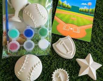 Peignez votre propre kit d'artisanat de baseball | Figurine, trophée, étoile | Activité sportive pour enfants