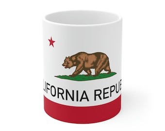 カリフォルニア国旗セラミックマグ 11オンス