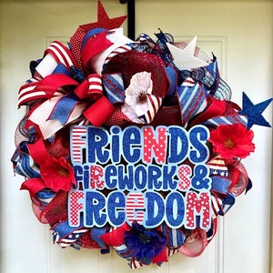 Patriotic Wreath, 4th of July Wreath, Memorial Day Wreath, Veteran&#39;s Day Wreath, Summer Wreath, Patriotic Decor, Patriotic Door Hanger