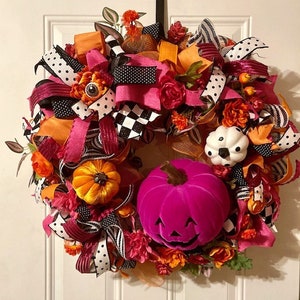 Halloween Grapevine Wreath: Fall Door Decor with Pumpkins