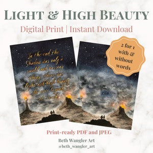 Light and High Beauty | Samwise Tolkien Fantasy Book Watercolor Art | Digital Print