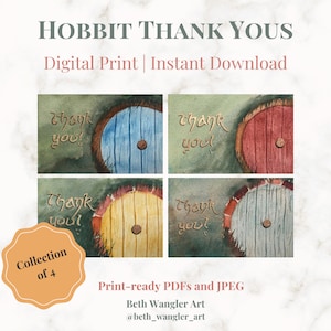 Hole in the Ground Thank You Notes | Tolkien Fantasy Book Inspired Cards | Printable
