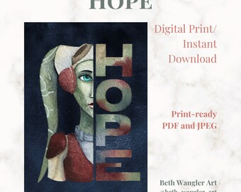 Hope | Star Wars Fanart | Hera Rebels Digital Print | 18&quot;x24&quot;