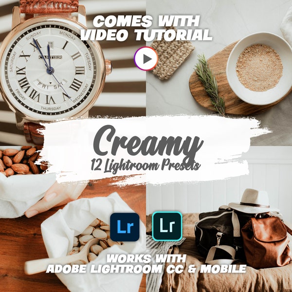 12 Creamy Lightroom Presets, Lightroom Photo Editing Filters