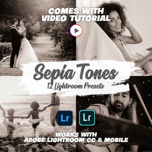 12 Sepia Tone Lightroom Presets, Lightroom Photo Editing Filters