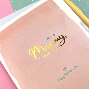 Cartão de Feliz Dia das Mães - Cartão de felicitações feito à mão - Mamãe, eu te amo - Cartão de Dia das Mães - Correio Feliz