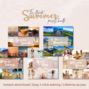 45 Summer presets, lightroom presets bundle, lightroom mobile presets, bright presets, travel presets, vibrant presets, boho presets, dng