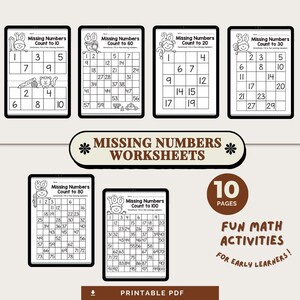 Missing Number Worksheets for Kids | Preschool & Kindergarten Math Activity Printable