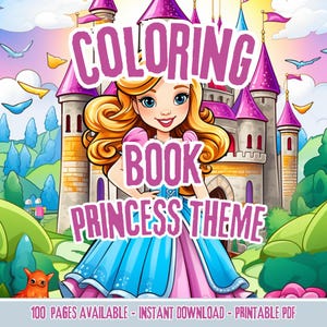 Princess Coloring Book Printable – Cute Royalty & Castle Scenes for Kids – Instant Digital Download