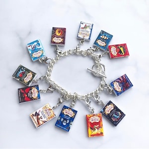 Dragon book charm bracelet