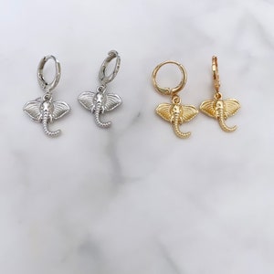 Elephant hoop earrings