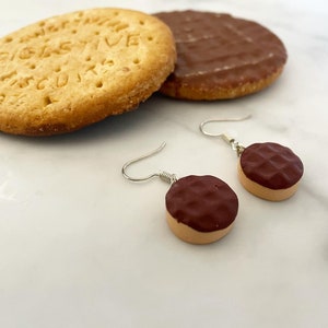 Mini Chocolate Biscuit Dangle Earrings