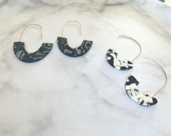 Acrylic Animal Print Hoop Earrings