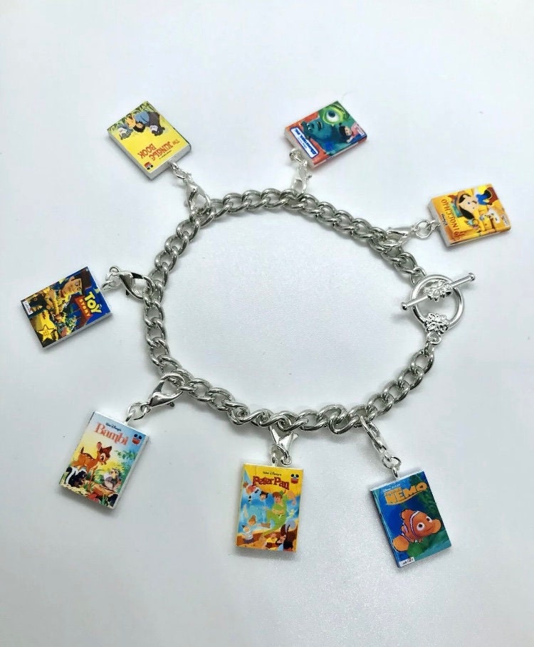 ディズニーチャーム10個付ブレスレット ヴィンテージ 1990年コレクターズ箱有 Used] Disney Bracelet with 10 Charms Vintage 1990