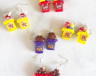 Pendientes colgantes de paquetes dulces 3D
