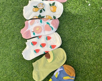 Fruit and Veg ankle socks