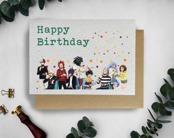 My Hero Academia Boku no Hero Academia Izuku Midoriya All Might Hero Quirk Shonen Jump Superpower Action Adventure Inspired Birthday Card