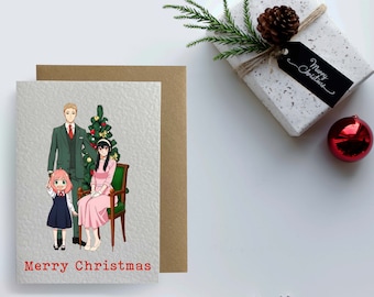 Spy x Family Tatsuya Yor ForgerAnya Forger Donovan Desmond Bond Forger Karen Blanc Damian Desmond Franky Inspired Recyclable Christmas Cards
