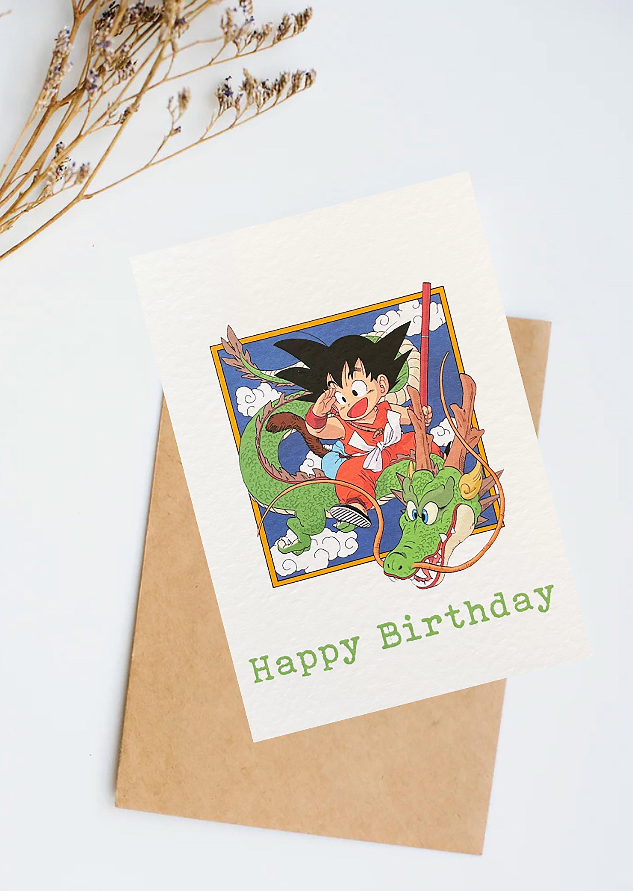 Dragon Ball Z Birthday Card – Anime-inspired Greeting With Goku