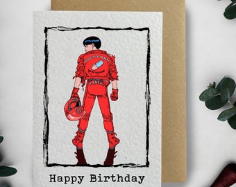 Akira Anime 1988 Japanese Animated Cyberpunk Action Film Inspired Personalised Birthday Cards