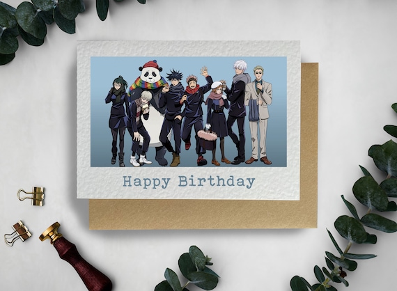 Jujutsu Kaisen Yuji Itadori Megumi Fushiguro Nobara Kugisaki Shonen Jump Supernatural Horror Sorcery Demon Tokyo Inspired Birthday Cards