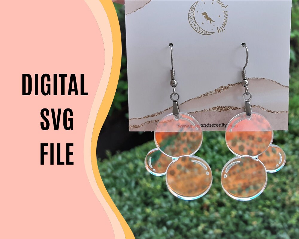 Unique Soap bubble earrings SVG File for Glowforge/ laser cutter