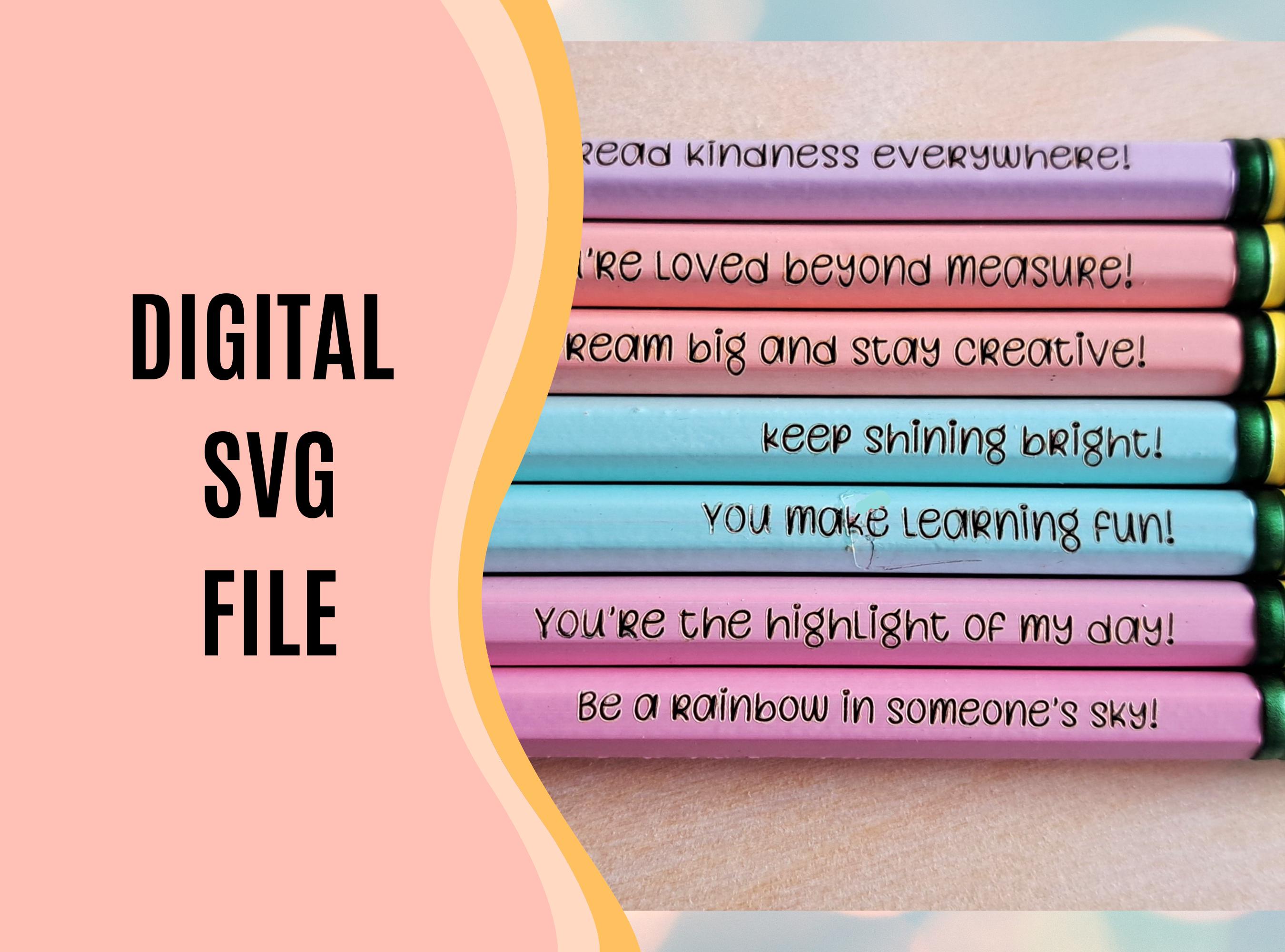 Affirmation Pencils - Digital SVG File for Laser Cutter - Laser Ready ...