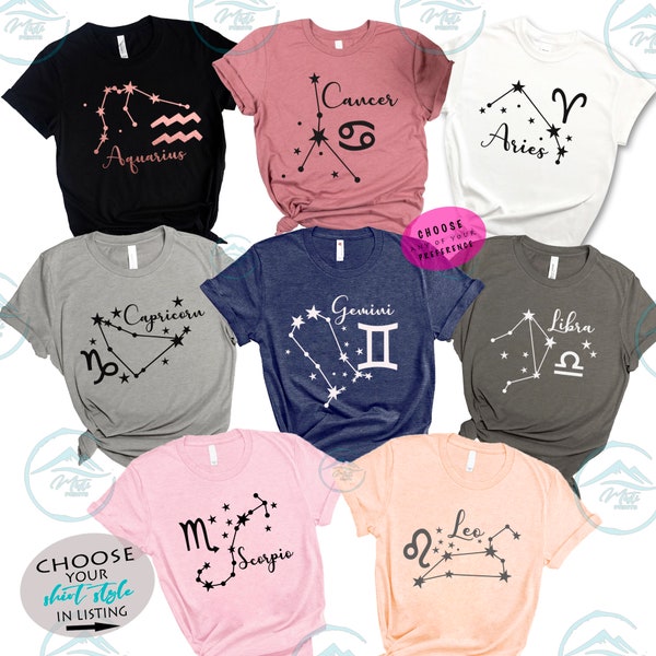Zodiac signs Tshirts For Woman, Zodiac Shirt, Astrology Shirt, Horoscope, Astro shirts, Shirts On Sale, Pisces Shirt, Tarot Shirts, Gifts