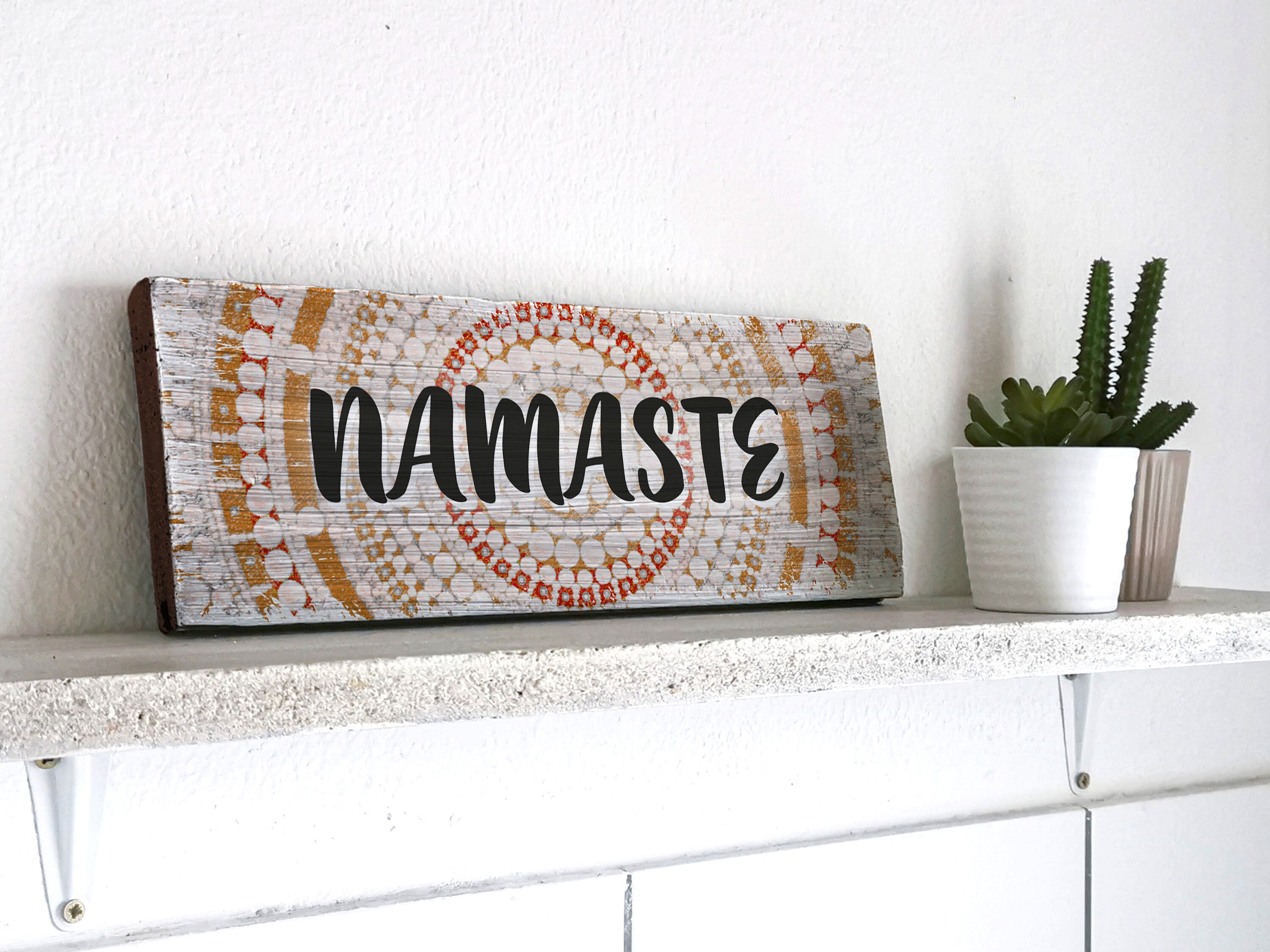 „Namaste Bitches“ Holzschild – 29,2 X 15,2 Cm, Wandmontiert, Humorvolles Deko-Schild