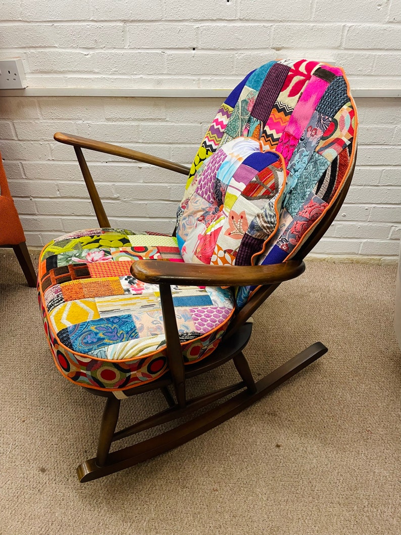 Refurbished Vintage Ercol Rocking Chair New Cushions Covers Etsy UK