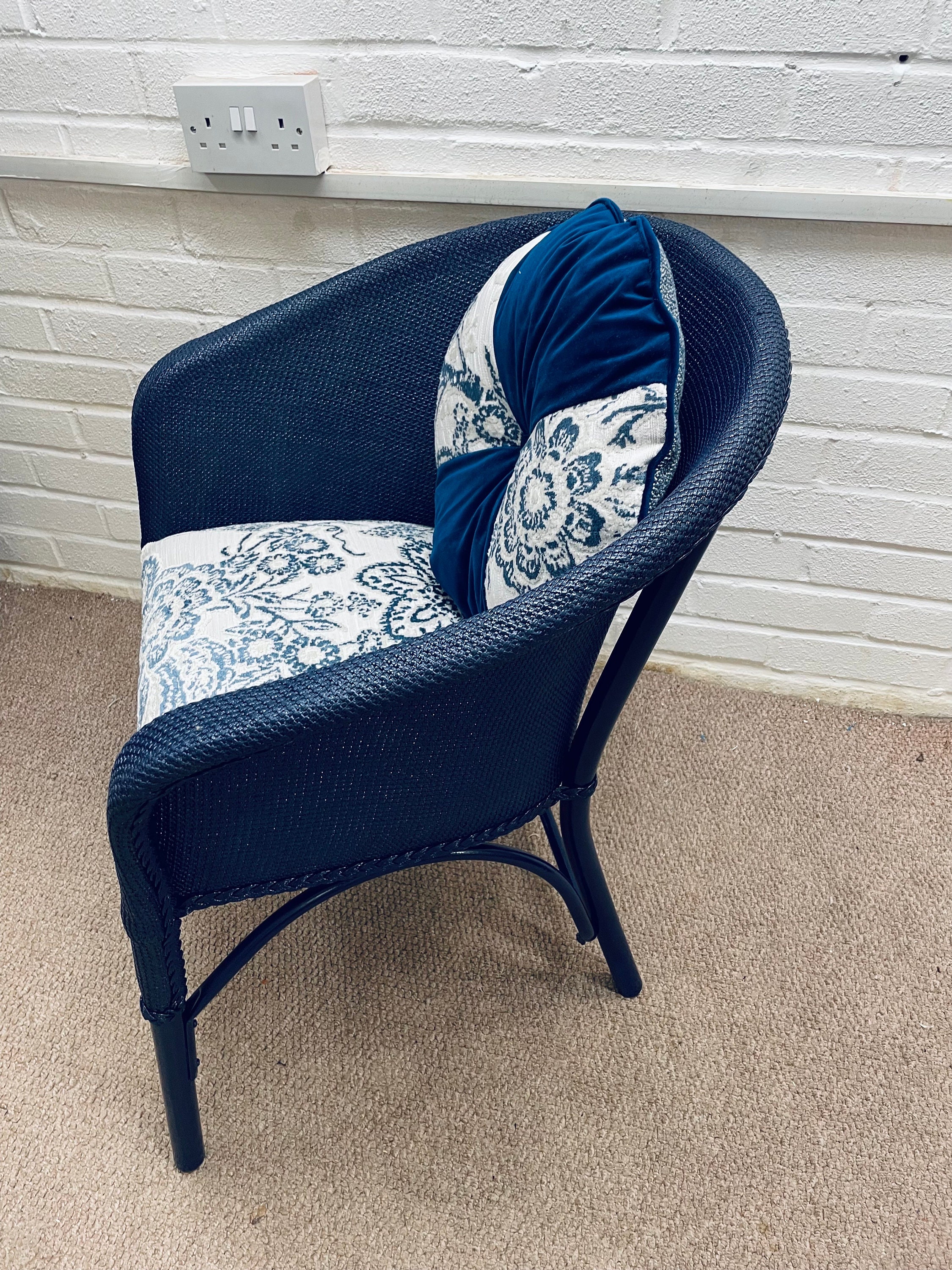 Vintage Lloyd Loom Style Tub Chair Fully Refurbished Etsy UK