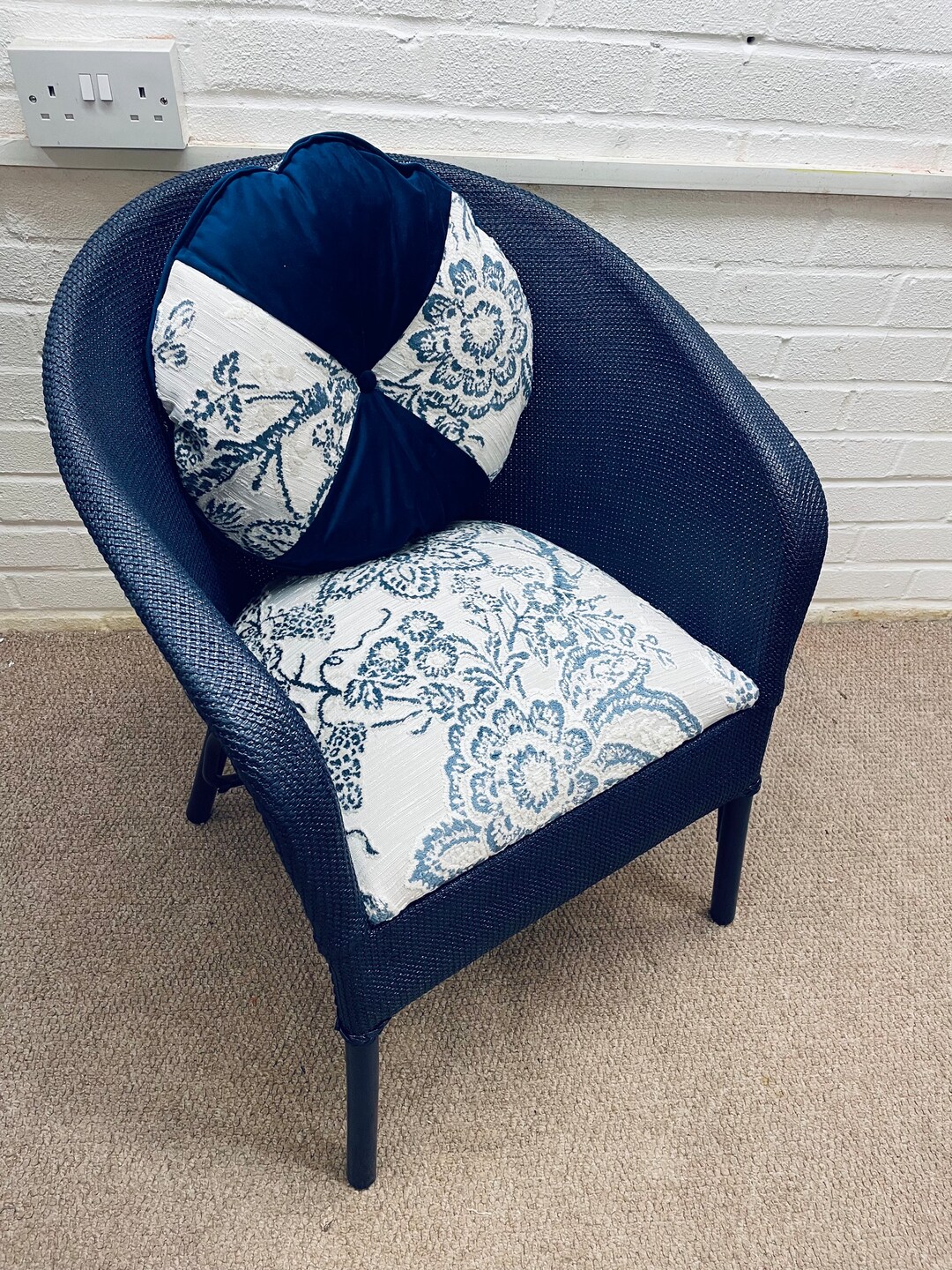 Vintage Lloyd Loom Style Tub Chair Fully Refurbished Etsy UK