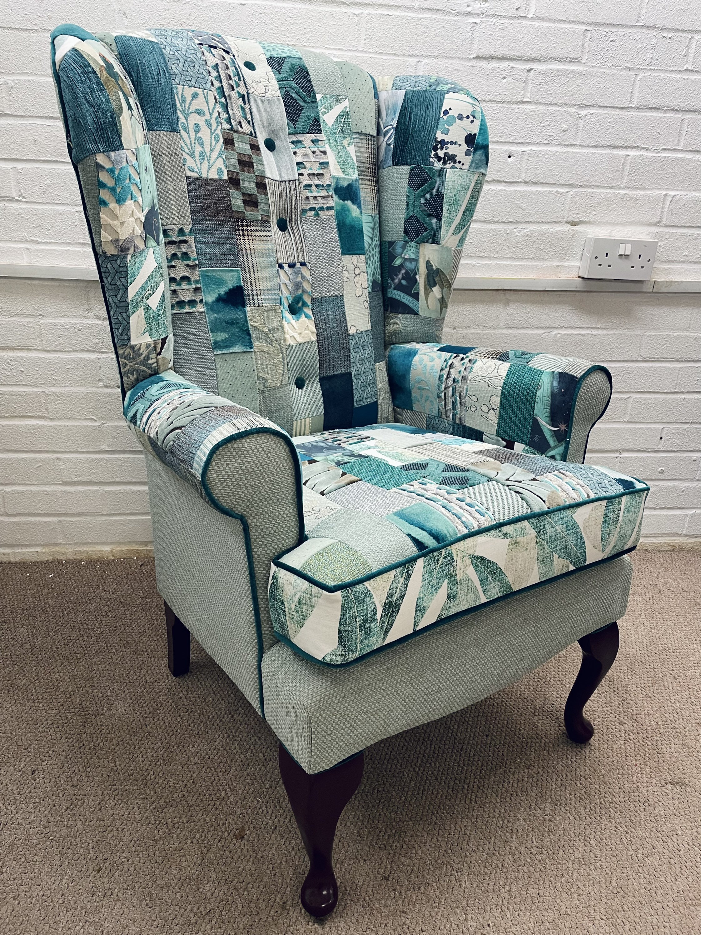 Patterned wingback chair new arrivals