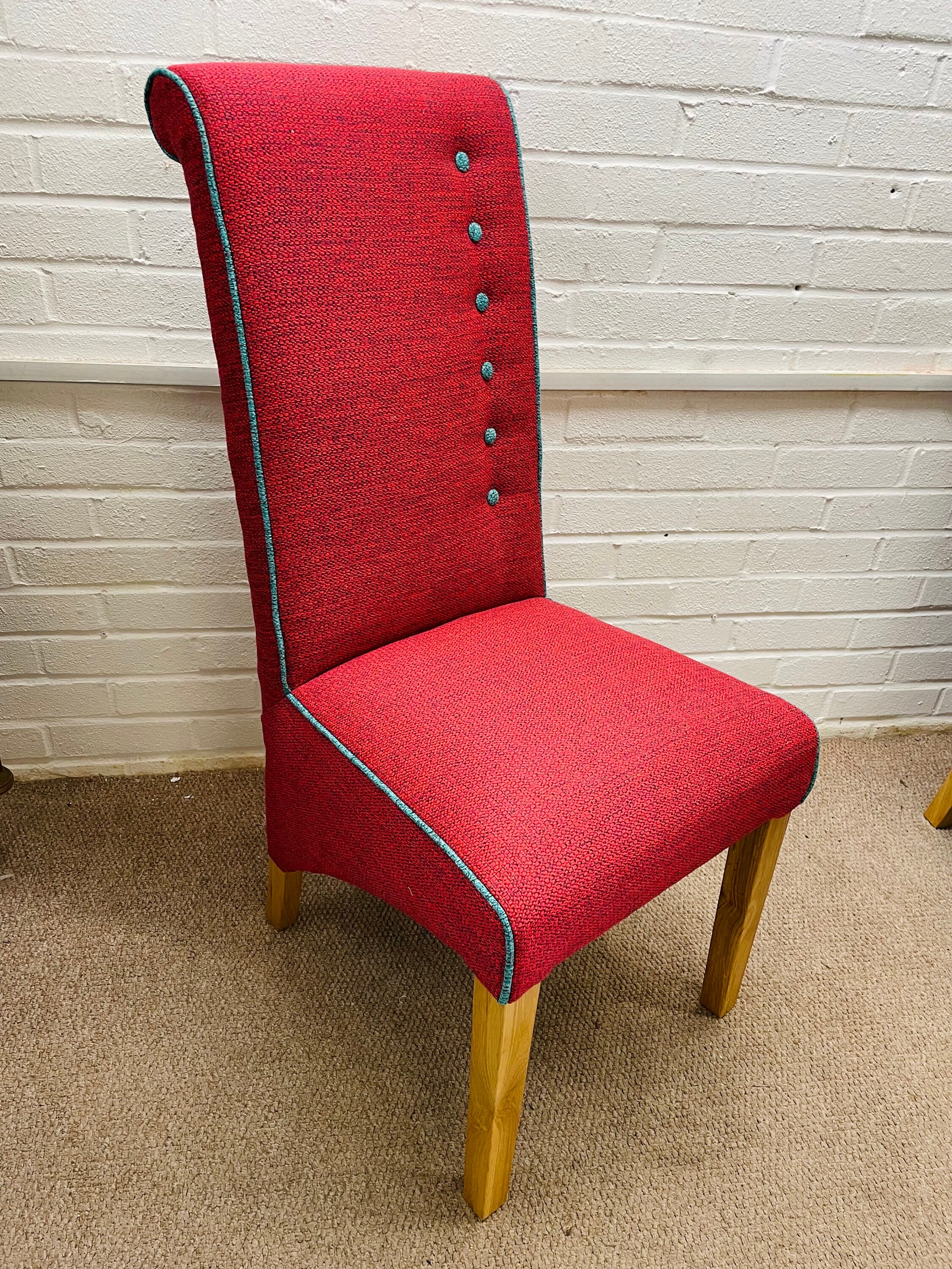 4 Furniture Village Dining Chairs Newly Reupholstered in Tweed
