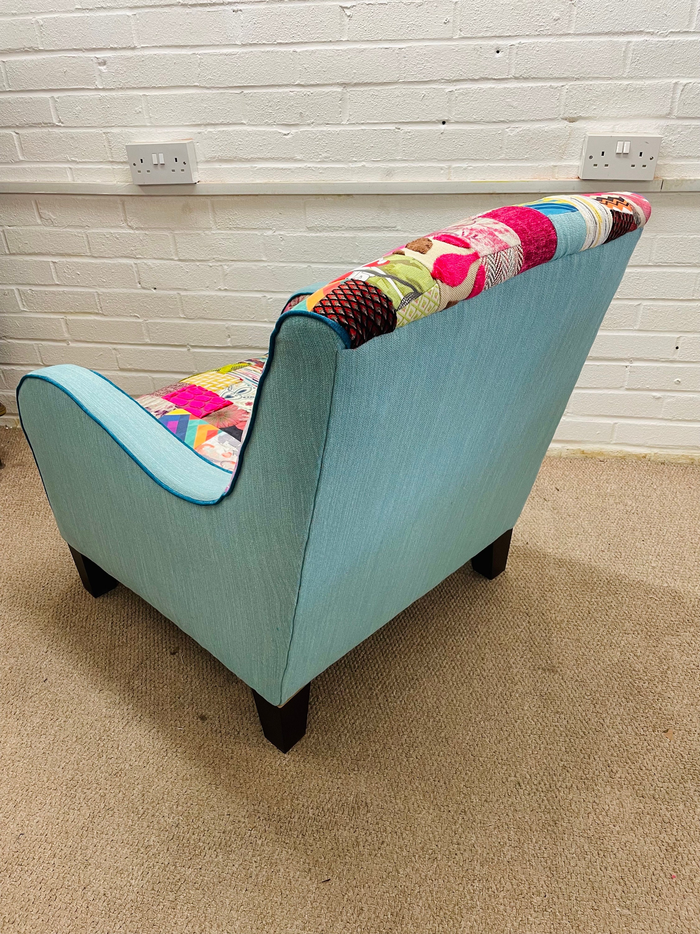 Art Deco Style Armchair Newly Upholstered in Patchwork Design Etsy UK