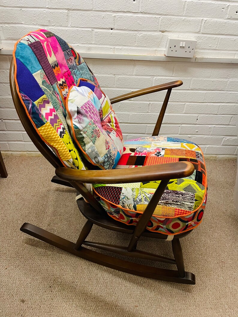 Refurbished Vintage Ercol Rocking Chair New Cushions Covers Etsy UK