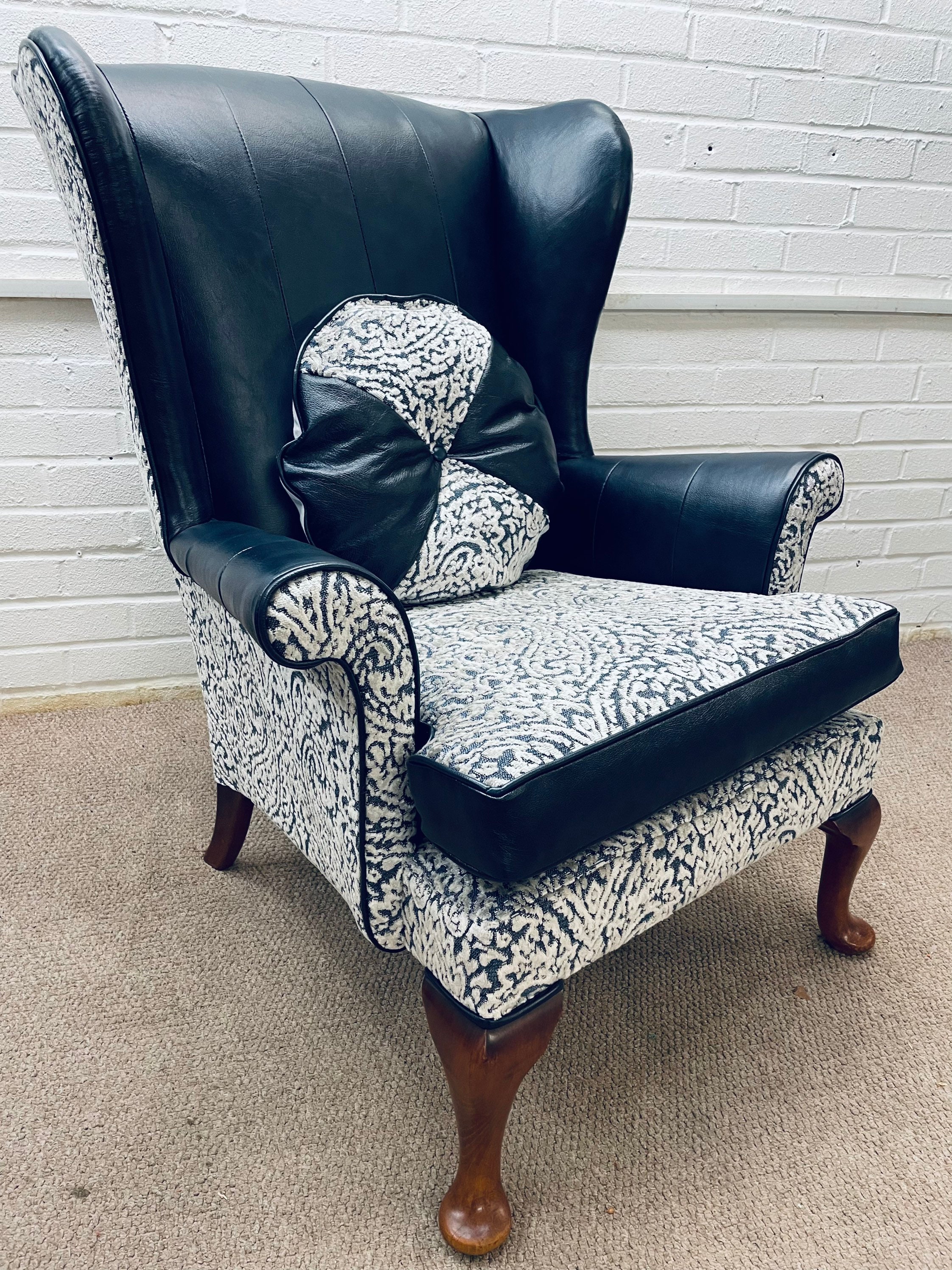 Parker Knoll Wingback Chair Newly Upholstered in Genuine Etsy UK