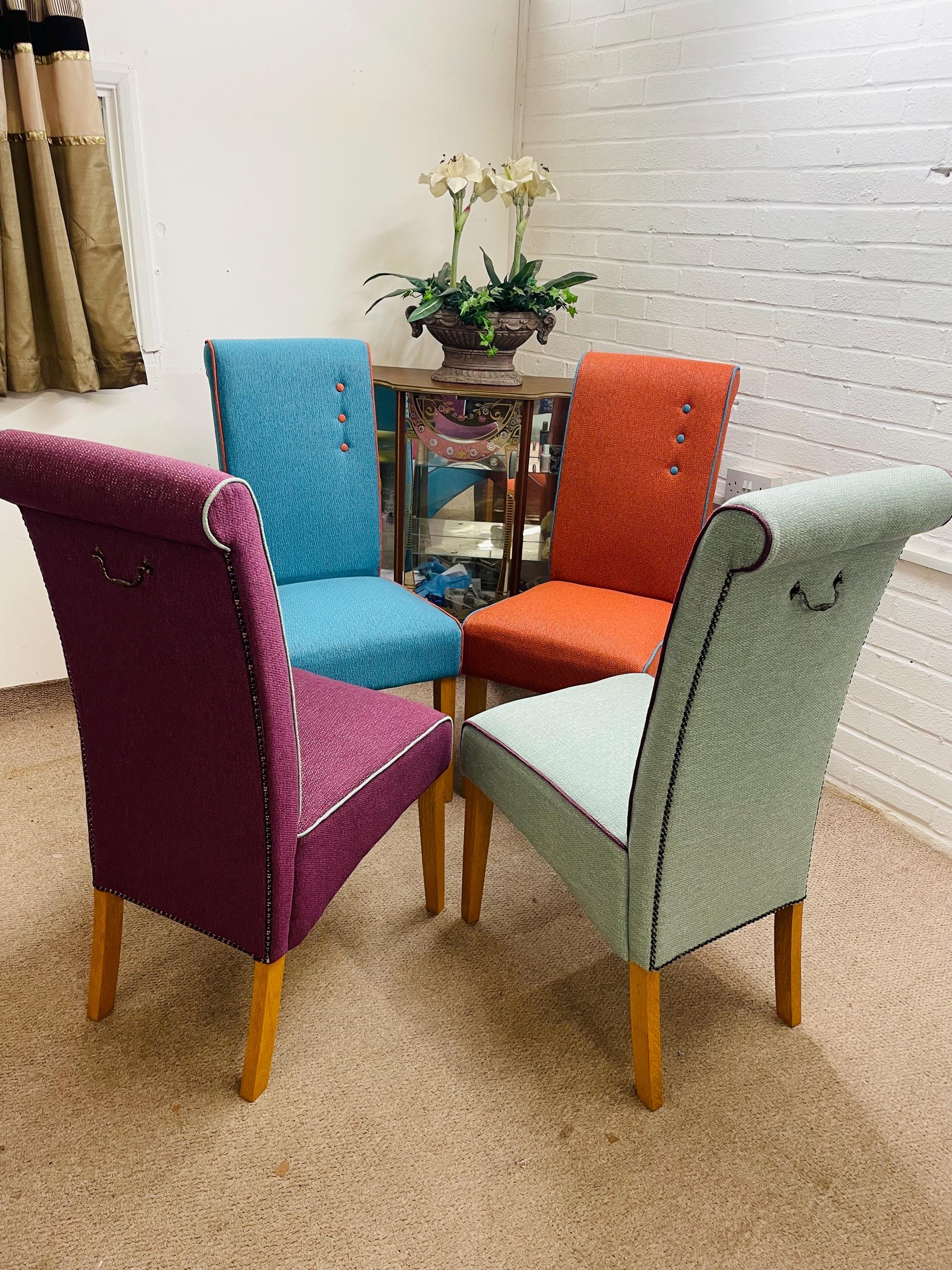 Upholstered dining multi colored living room chairs