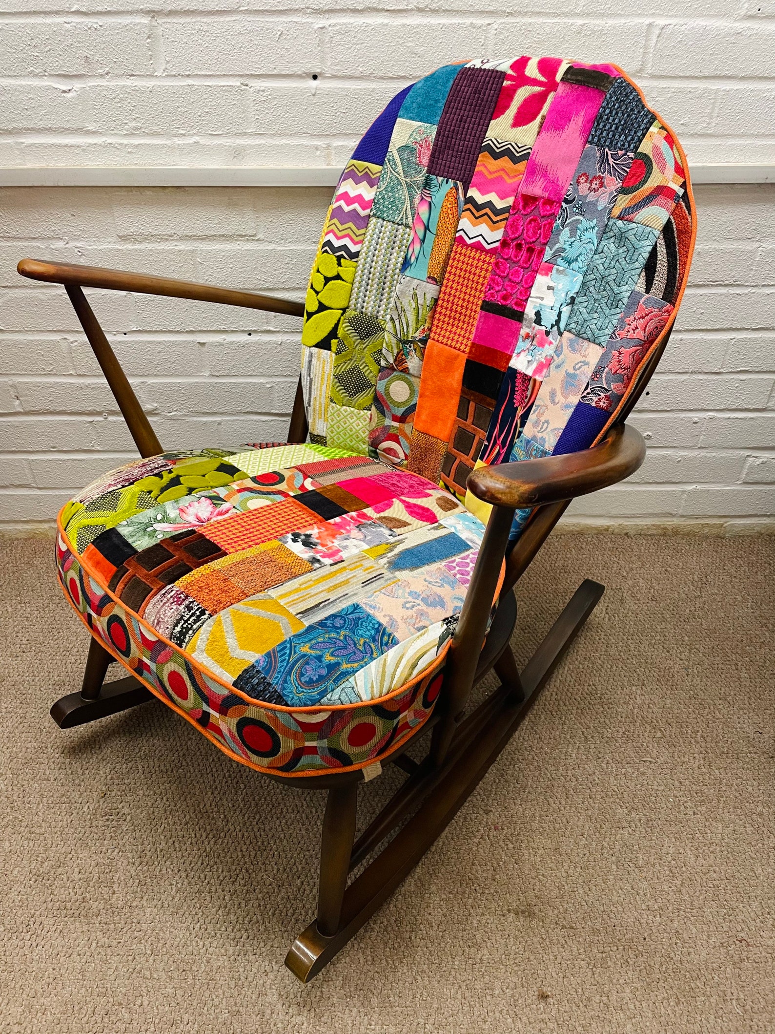 Refurbished Vintage Ercol Rocking Chair New Cushions Covers Etsy UK