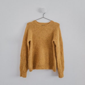 BEFORE FALL SWEATER raglan knitting pattern, top-down unisex women&#39;s sweater pattern, textured raglan, for unspun or worsted weight yarn