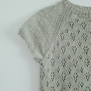 Summerwood Tee Knitting Pattern: Women's Lace Raglan Top (PDF Pattern)