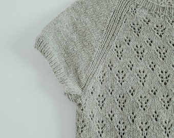 Summerwood Tee Knitting Pattern: Women's Lace Raglan Top (PDF Pattern)