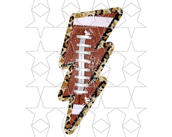 Game Day Football Lightning Bolt Png Cheetah Png Leopard Sublimation PNG Football Retro Distressed Football Png Sports Png Digital Download