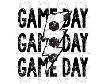 Game Day Soccer Lightning Bolt Png Sublimation PNG Soccer Retro Distressed Soccer Png Sports Png Digital Download