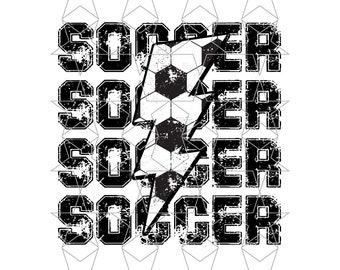 Game Day Soccer Lightning Bolt Png Sublimation PNG Soccer Retro Distressed Soccer Png Sports Png Digital Download